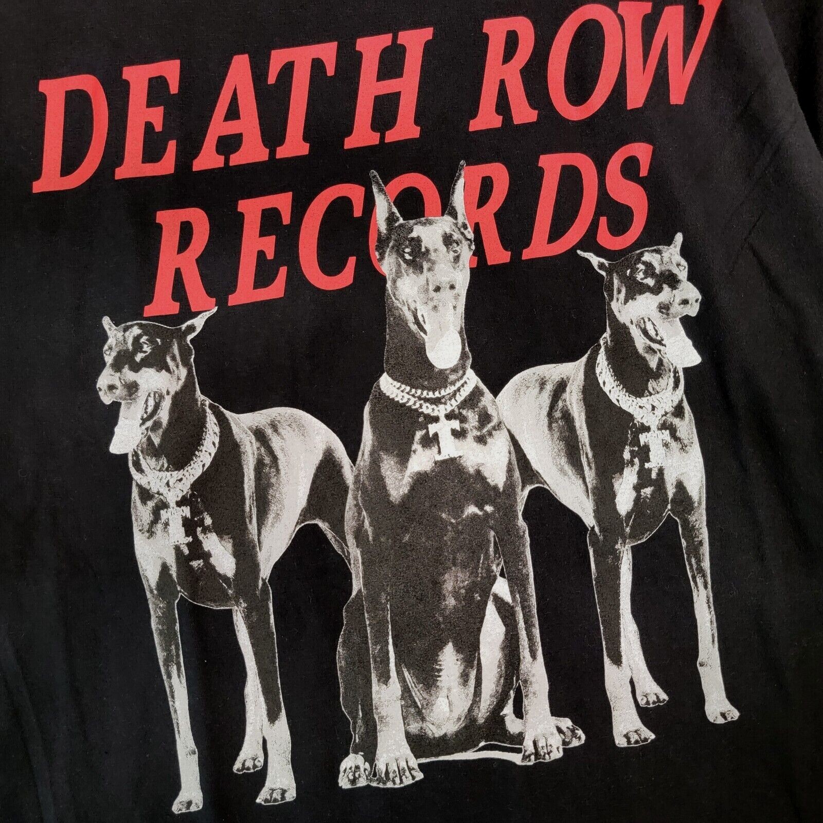 FILA Camicia DEATH ROW RECORDS ADULT SMALL BLACK RAP Hip Hop Suge Knight DRE Snoop Nuova con etichette