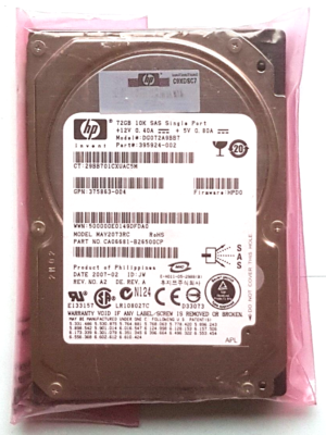 72GB SAS HP DG072A9BB7 10000rpm HDD 2.5