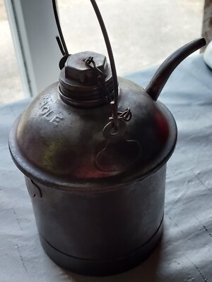 Vtg LEHIGH VALLEY 1/2 Gallon Metal Railroad Kerosene Can by Eagle 