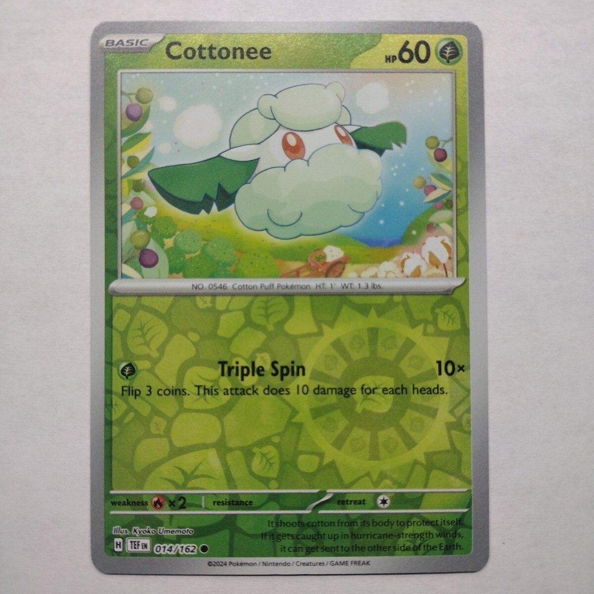 Cottonee 14/162 Reverse Holo | Temporal Forces | Pokemon - Same Day Shipping!