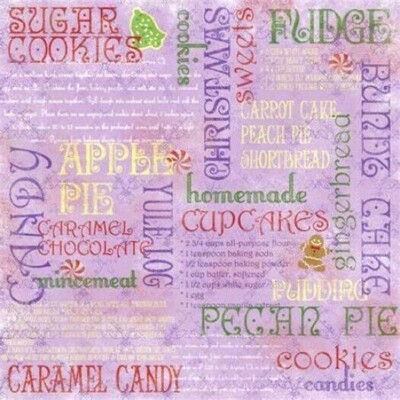 Christmas Baking Cook Cookies Cake Pie Gingerbread Candy Karen Foster 12'' Paper
