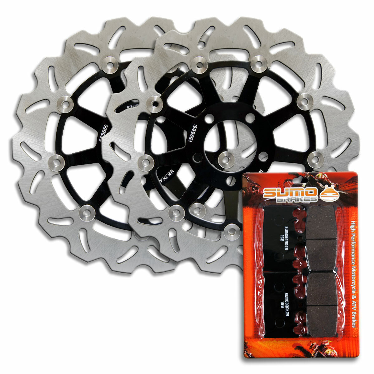 Front Rotors+Brake Pads for Kawasaki ZX600 D/E ZX6 Ninja [90-05