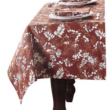 AUTUMN FOLIAGE OBLONG/OVAL TABLECLOTH 60" X 120 " SEATS 10-12 NEW WITH TAG