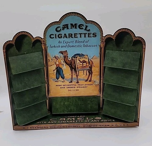 VTG Camel Cigarette Metal Tin Zippo Lighter Store Display Shelf Collectible