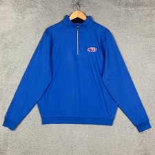 NWT FootJoy Men's Large Blue Boise State Golf 1/4 Zip Pullover Sweatshirt