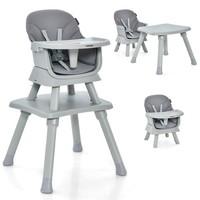 6-in-1 Baby High Chair Infant Feeding Chair Kids Stool w/Removable Tray &Cushion