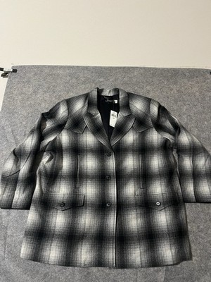 POLO RALPH LAUREN Women s Wool Blend Twill Plaid Blazer/Jacket Grey Sz 20 NWT