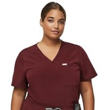 FIGS Technical Collection Catarina Women  s Maroon One-Pocket Scrub Top, Sz XXL