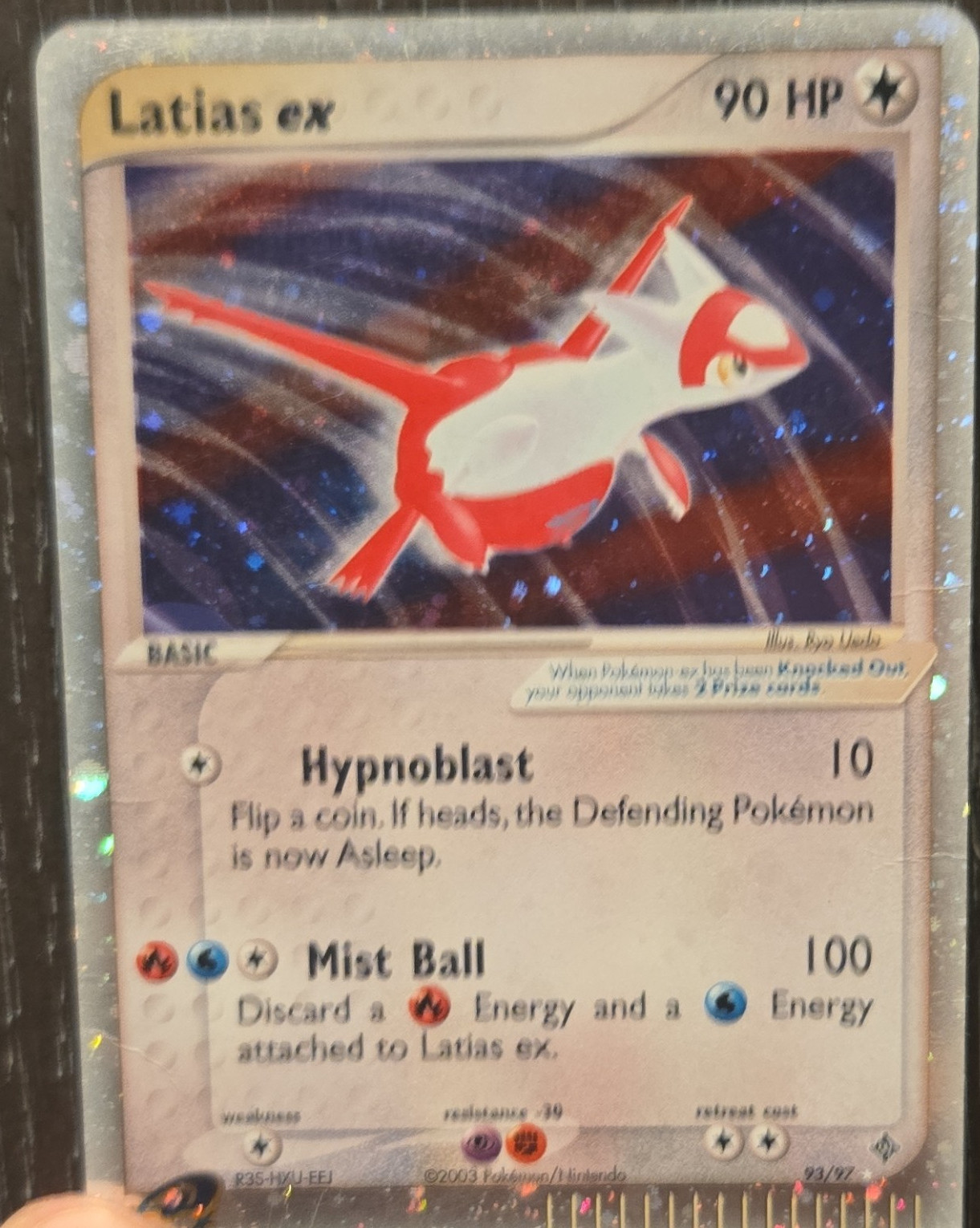 Pokémon TCG Latias ex 93/97 EX Dragon Holo Rare 90HP Mist Ball Hypnoblast