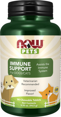 NOW Foods Immune Support 90 Chewable Tablets for Dogs & Cats