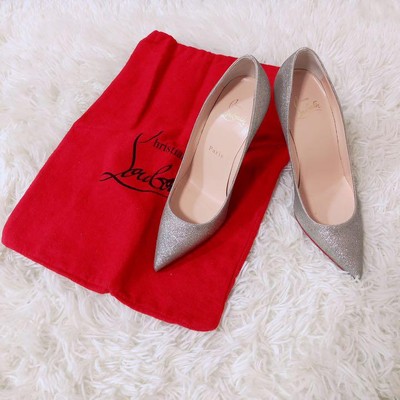 Christian Louboutin pumps, heel, silver glitter EU 36 US 6 used | eBay