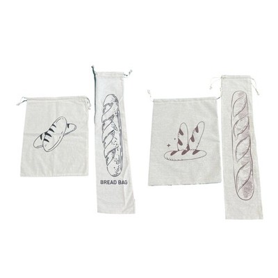 Versatile Storage Container Pouch Chic Linen Drawstring Bag for Bread and Fruits