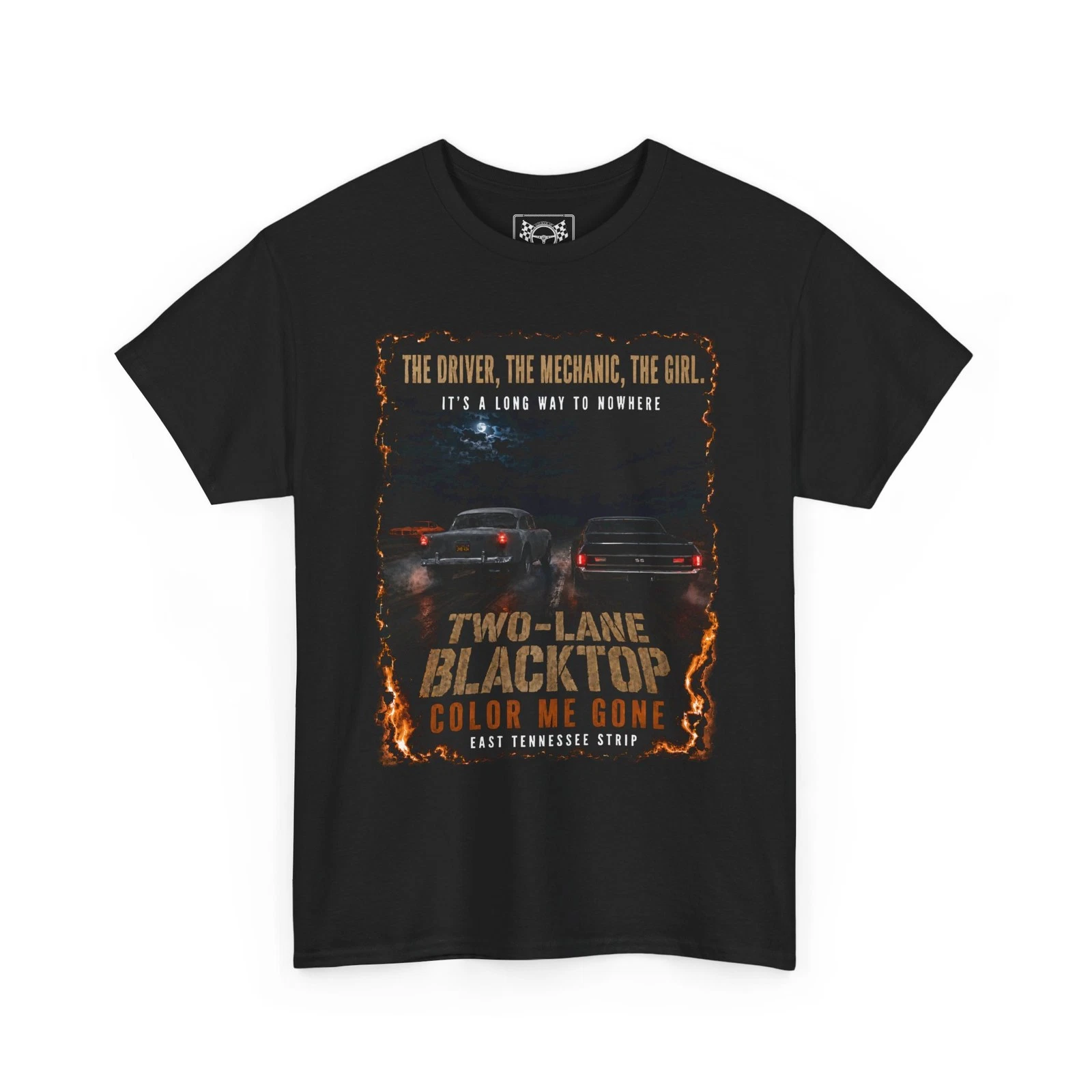 Two-Lane Blacktop Movie Retro T-Shirt | Classic Drag Racing Tee Chevy Fans Gift