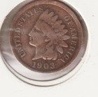 US Rare Old West 1903 Indian Head Penny Coin American Collection Shield Cent USA