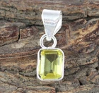 Natural 4.25 Ct Emerald Cut Yellow Sapphire Gemstone Certified Women Pendant