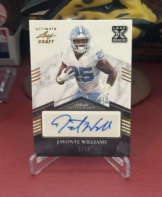 Leaf 2021 Ultimate Draft Javonte Williams #BA-JW2 Gold Spectrum RC Auto /10
