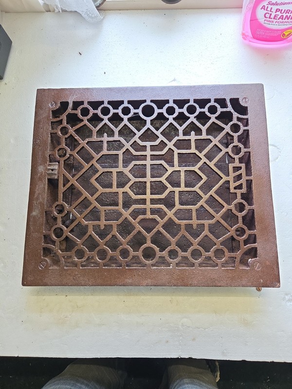 Antique Cast Iron 10x12 Register Air Vent Floor Heat Grate w/ Functional Louvers