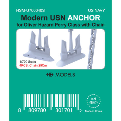 HS Model HSM-U700040S Oliver Hazard Perry Anker & Kette Set Maßstab 1/700 4tlg