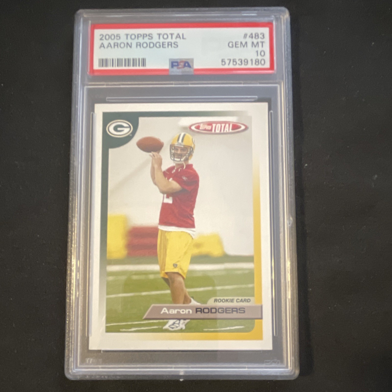 Topps 2005 Total Aaron Rodgers #483 Rookie Green Bay Packers Football PSA 10