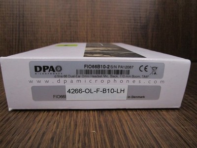 DPA 4266 Black FIO66B10-2 4266-OL-F-B10-LH 66 Dual Ear Headset Mic 110mm TA4F