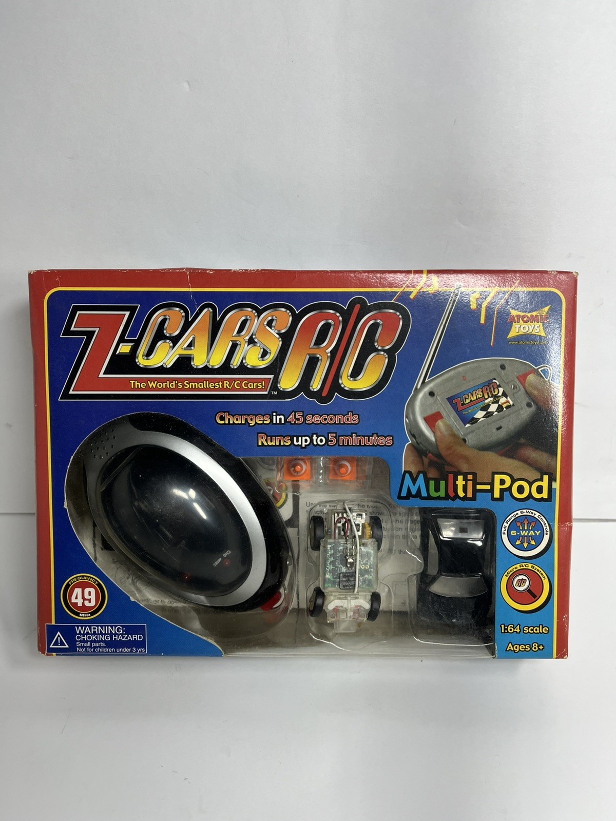 Vintage Atomic Toys Z-Cars R/C 49 mhz  1/64 Scale Multi-Pod Race Car