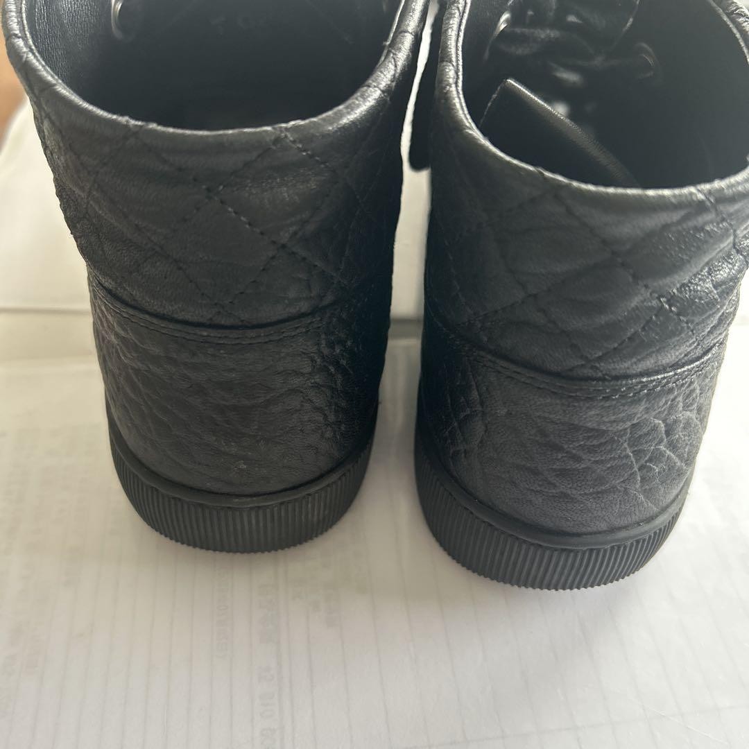 Chanel High-Cut Sneakers Shoes Black Leather Size 36 US About 6 For Women thumbnail 10