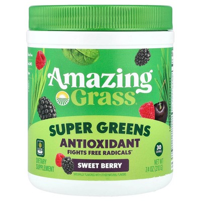 Amazing Grass Green Superfood Sweet Berry Flavor  7 4 oz 210 g Gluten-Free ,