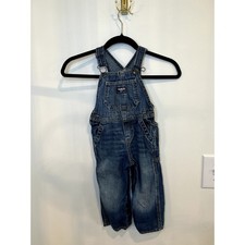 Vintage OshKosh B gosh Denim 24 Toddler Carpenter Snap Leg Classic Baby Overalls