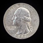 1964 Washington Quarter 90% Silver $0.25 FV Circulated Pre-1965 US Coin - 21-76