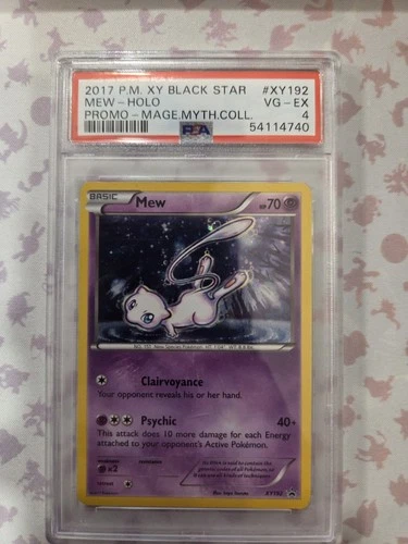2017 Pokemon XY Mew Holo XY192 Black Star Foil Mythical Collection Promo PSA 4