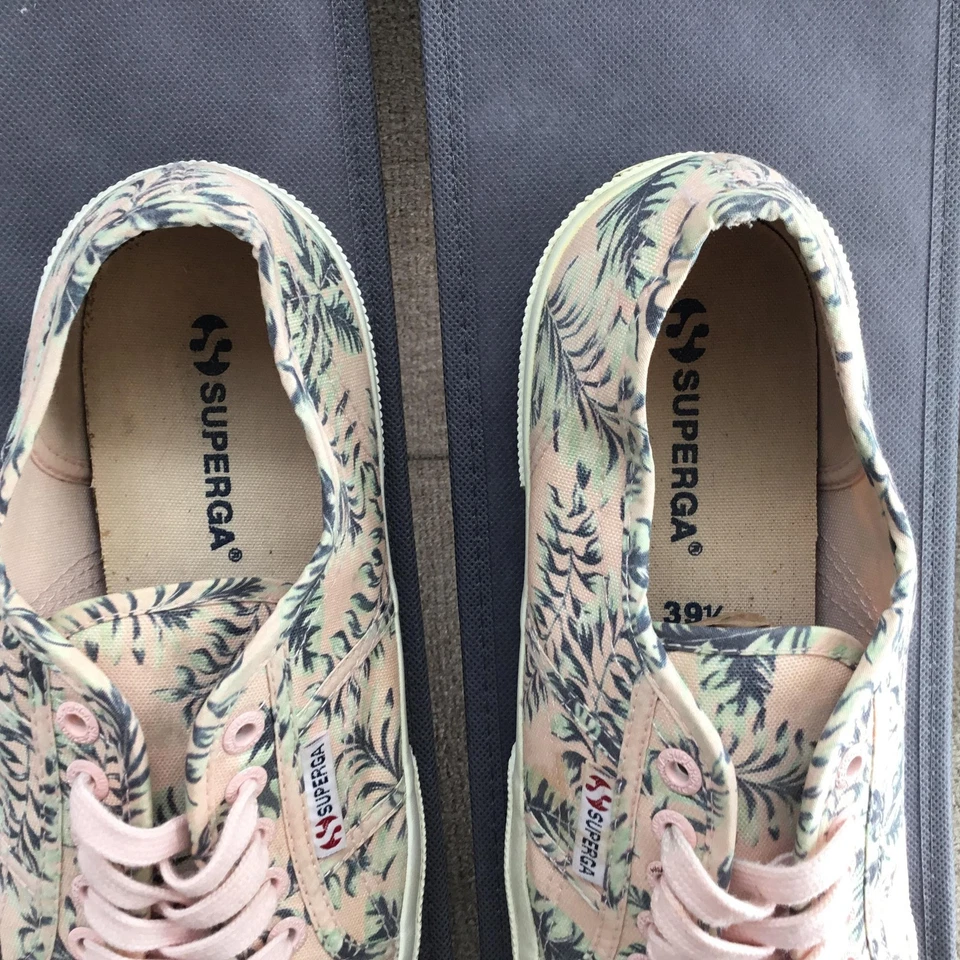 Superga туфли женщин размер 8,5 розовый зеленый папоротник лист 2750 холст низкий верхний S001W00 - Изображение 3 из 4