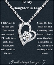 Christmas Gifts For Daughter In Law Necklace 925 Sterling Silver 888-Heart01