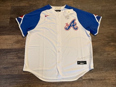 Nike Men s Atlanta Braves City Connect Baseball White Jersey XXL 2XL MLB