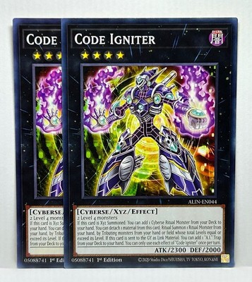 Yugioh! 2x Code Igniter ALIN-EN044 Common 1st Ed NM