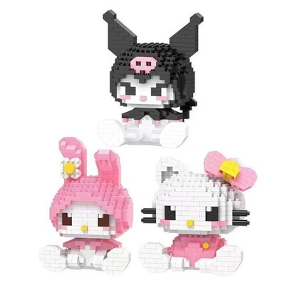 3pcs/set Hello Kitty Kuromi MyMelody Mini Building Blocks Intellectual Game gift
