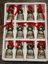 Vintage Jobar's 12 Days of Christmas Porcelain Bells 1996