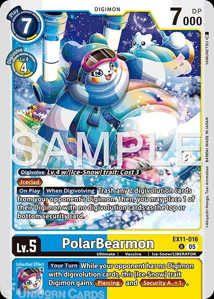 EX11-016 PolarBearmon : Uncommon Digimon Card : EX11: Dawn of Liberator