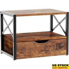 Multi-Purpose Desktop Printer Stand Storage Shelf W/ Drawer Office Home New