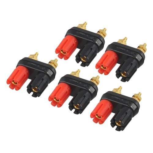 Space Saving Dual Banana Female Panel Mount Socket Connector Pack of 5 - Picture 11 of 15
