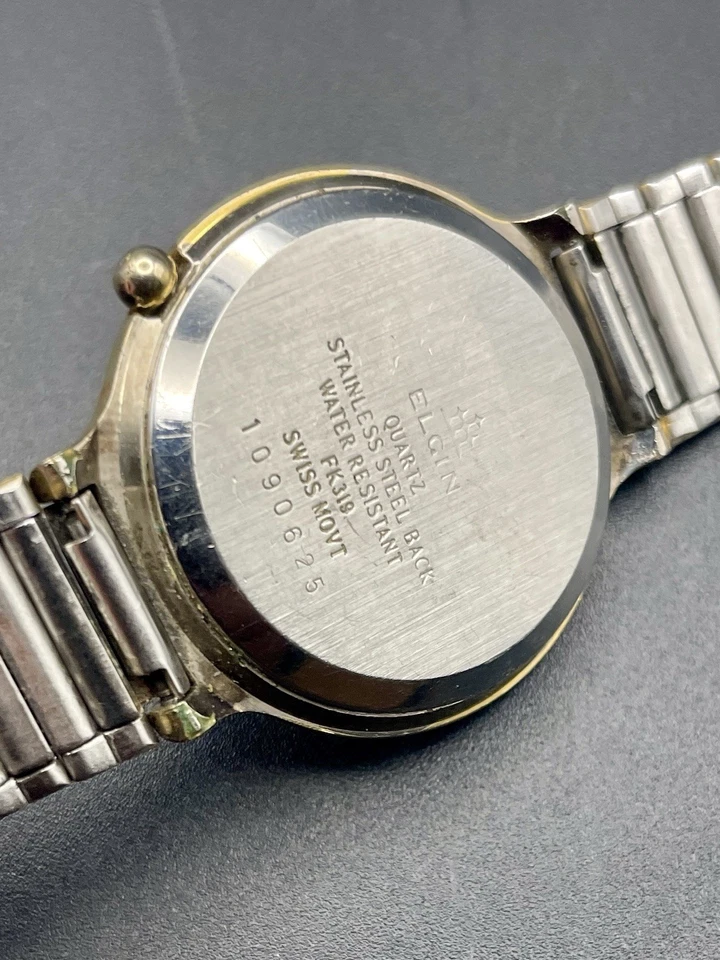 Relógio unissex ELGIN 5P diamantes tom dourado movimento suíço - Imagem 4 de 4