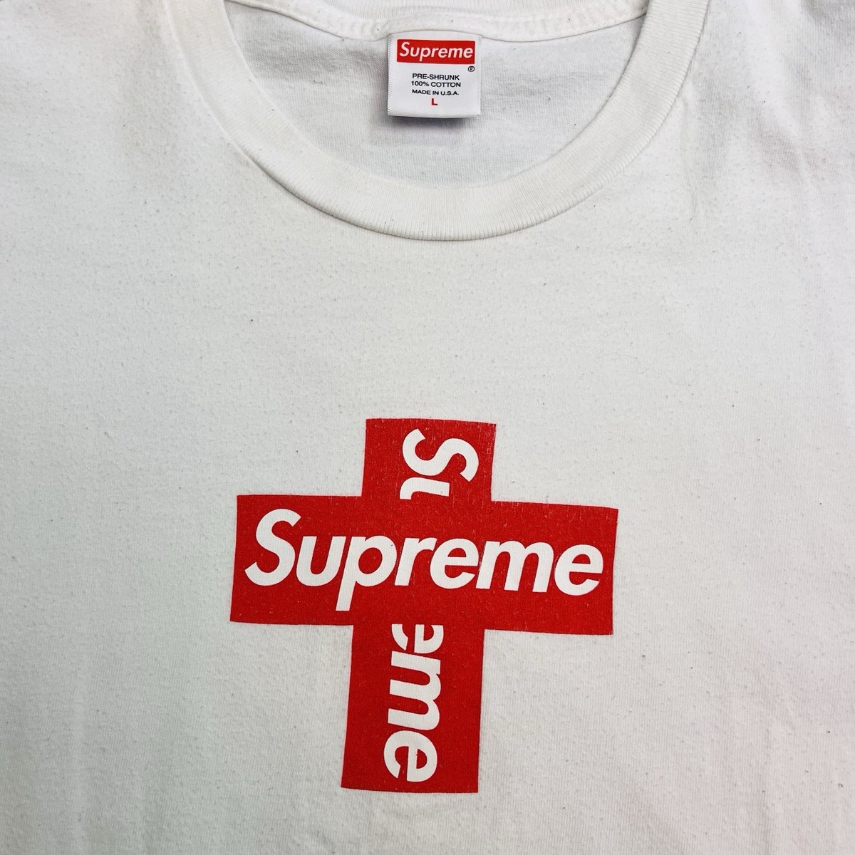 Supreme Cross Box Logo Tee Size L WHITE (FW20) Size Large