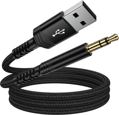 USB to 3.5mm Audio Aux Cable, 3FT USB Male to AUX Male Jack Adapter TRS Stereo B
