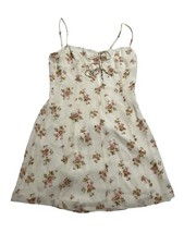 Reformation Tie Front Mini Dress in Off White