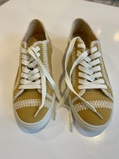 FRYE WOMEN'S IVY CROCHET LOW LACE Yellow SNEAKERS shoes Size 9 New