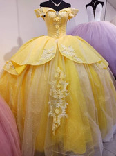 Princess Quinceanera Dresses Off Shoulder Floral Appliques Sweet 15 16 Ball Gown