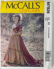 McCalls Costumes M7826 Size 14-22 Misses 18th Century Dress Angela Clayton Uncut