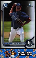 Trevor Martin 1st 2022 Bowman Draft Chrome Refractor #BDC-184 Tampa Bay Rays