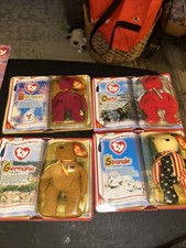 Ty Teenie Beanie Babies 2000 McDonalds International Bears II Complete Set New