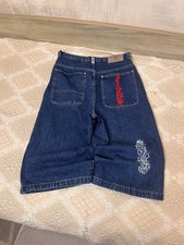 ECKO Unltd. CRAZY BAGGY SHORTS RAP Big Logo Denim Jnco Y2K Mens Size 34