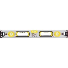 STANLEY 43-525 Box Beam Level, 24 in L, 3-Vial, 2-Hang Hole, Magnetic, Aluminum,